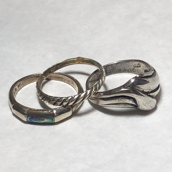 Jewelry - Three Sterling Silver Ring Bundle
